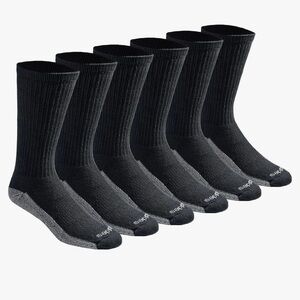 Dickies Men's Dri-Tech Sweat Fighting Stay Dry Crew Socks, Shoe Sz 5-9, 6 Pair